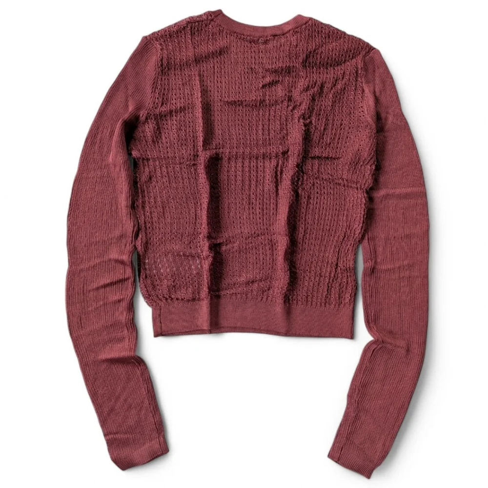 Free People Garnet H20 Open Knit Fisherman Crew Pullover Women's sz XS NWT